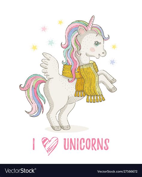 Cute Unicorn Pony Cartoon Horse Icon Magic Vector Image