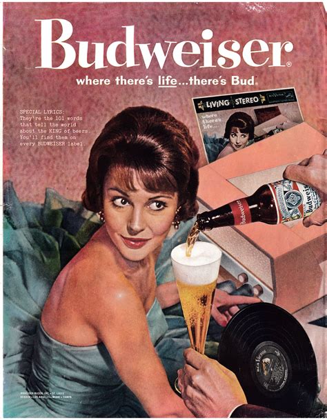 1960 Budweiser Beer Lp Record King Of Beers Original 13 5 Etsy Vintage Beer Vintage Ads