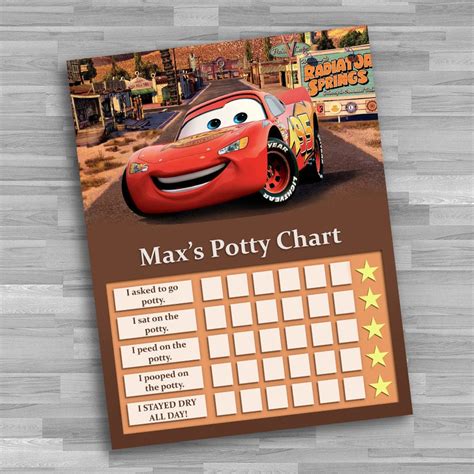 Digital Disney Cars Potty Training Chart High Res  Files Etsy
