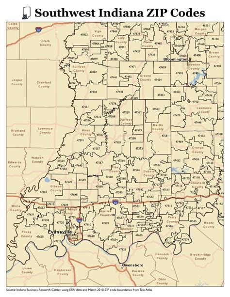 Free Printable Indiana Zip Code Maps