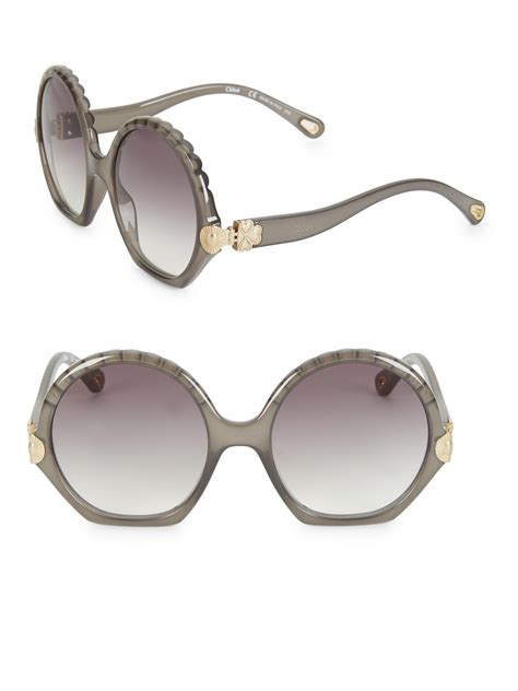 Chloé Vera 56mm Oversized Round Sunglasses In Dark Grey Gray Lyst