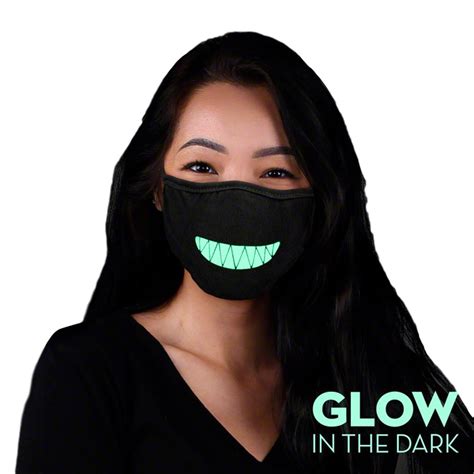 Customizable Glow In The Dark Black Reusable Washable Face Mask Best