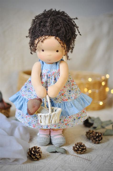 Textile Waldorf Doll Emma 1417 Inch 36 Cm Made To Order Etsy Rag