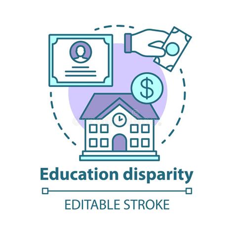 Education Disparity Concept Icon Educational Inequality Idea Thin Line