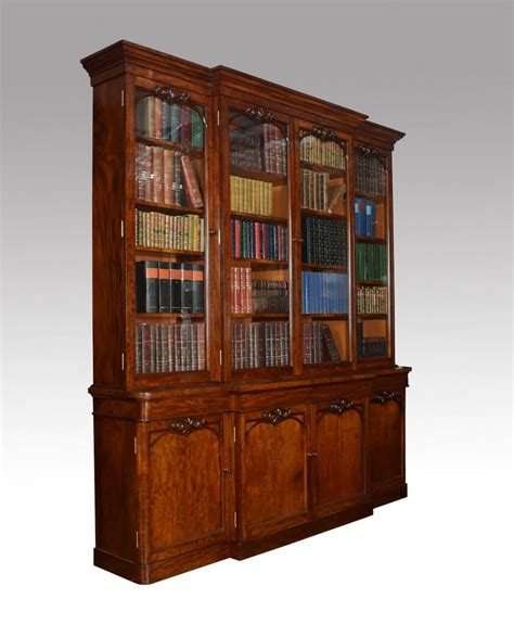 Victorian Mahogany Library Breakfront Bookcase Antiques Atlas