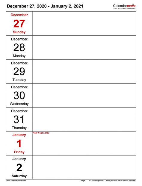 Free Blank Calendar Template 5 Day Week Template Calendar Design