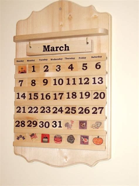 Perpetual Monthly Wooden Calendar By Lauraellensshop On Etsy Wooden