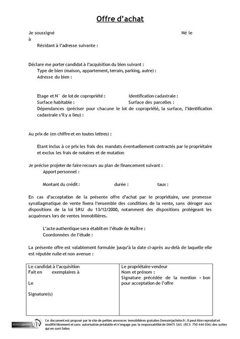 Lettres gratuites pour l'achat et la vente de bien immobilier (offre d'achat, annuler une vente, promesse d'achat, compromis de vente.) Calaméo - MODELE OFFRE D'ACHAT