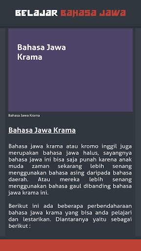 Dialog Bahasa Jawa Krama Alus - Home Student Books