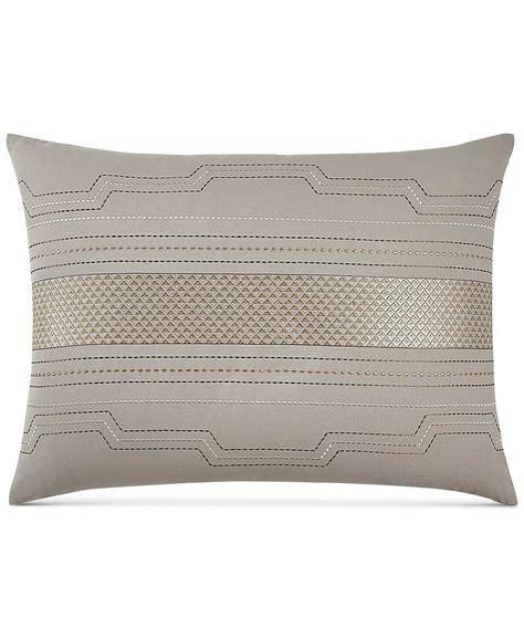 hotel collection 100 como cotton geometric embroidered king pillow sham 20 inches x 36 inches