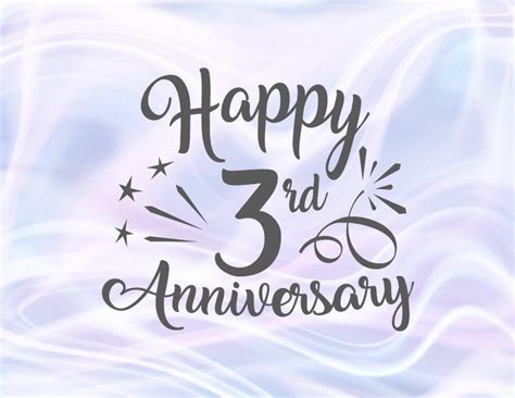 Happy 3rd Anniversary Svg Files For Cricut Leather Wedding Etsy
