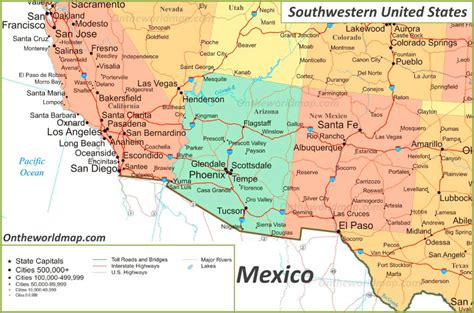 Printable Map Of Southwest United States Printable Us Maps