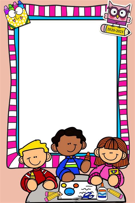 School Frame Png Marcos Educativos Etiquetas De Material Escolar