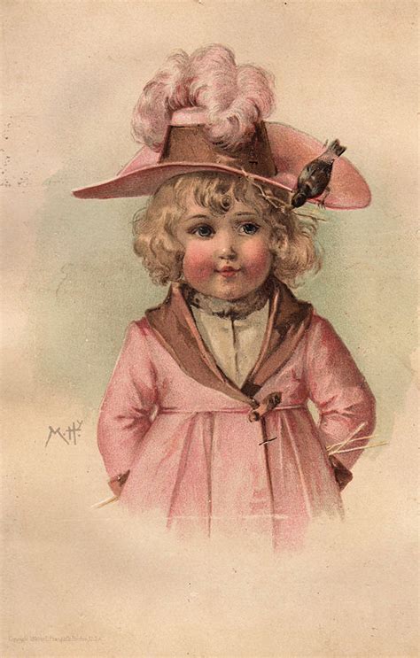 Lovely Victorian Clip Art Girl With Pink Hat The Graphics Fairy