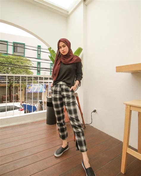 Inspirasi Ootd Hijab Untuk Ke Kampus Nandd Gaya Model Pakaian Celana