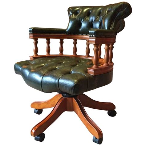A wide variety of green leather chair options are available to you, such as general use, feature, and material. Antique Style Captains Chair Desk Chesterfield Leather ...