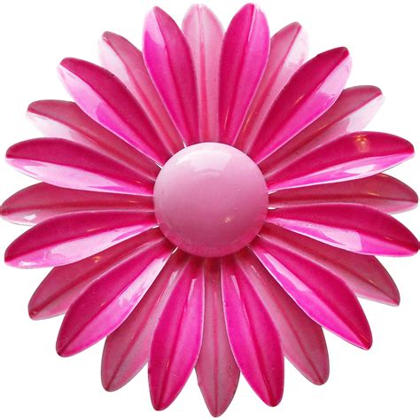 Awesome 1960s Pink Enamel Flower Power Vintage Brooch from jewelpigs on ...