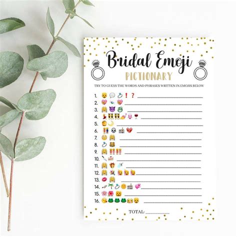 Bridal Emoji Pictionary Game With Answers Bridal Shower Etsy Canada