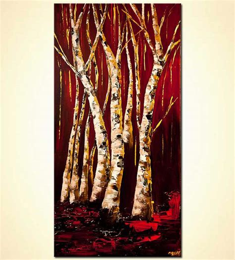Painting For Sale Gold Birch Trees Landscape Painting