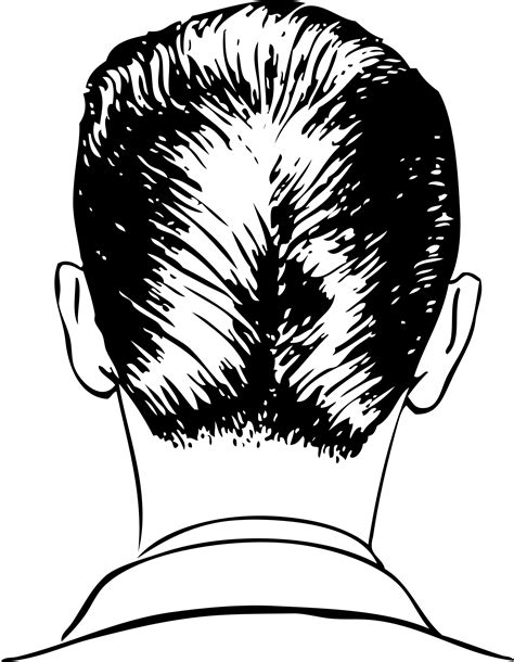 Black Hair Clipart Guy Hair Drawing Of The Back Of A Head Png