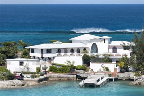 Paradise Island House Surrounded By Water Stock Image Image Of Land
