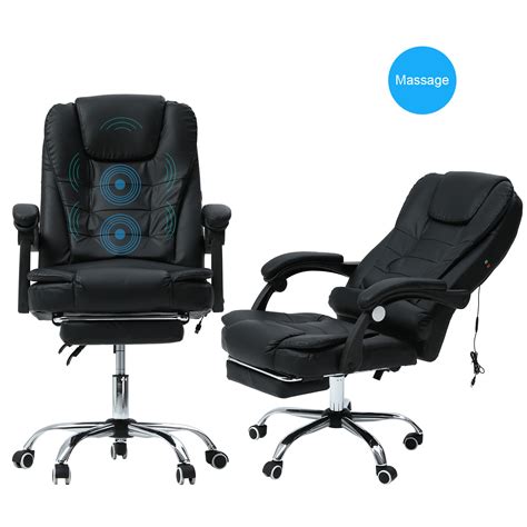 preenex massage reclining swivel office chair desk computer gaming chair w footrest