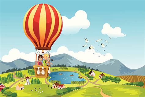 Best Hot Air Balloon Ride Illustrations Royalty Free Vector Graphics