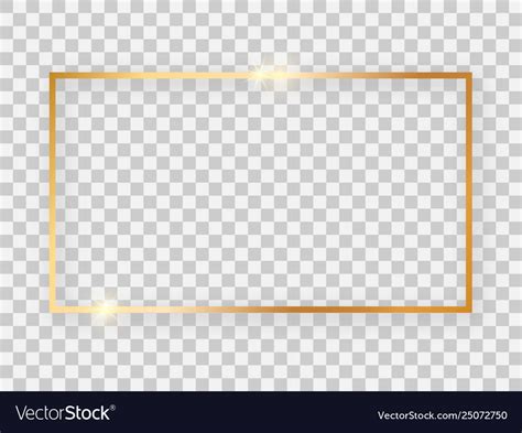 Gold Shiny Rectangular Frame Royalty Free Vector Image