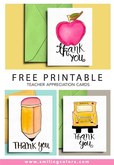 Free Printable Teacher Appreciation Cards Pdf