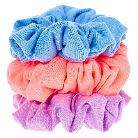 Claires Bright Colored Jersey Hair Scrunchies Scrunchie Hairstyles