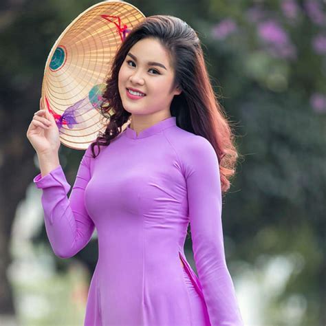 Vietnamese Ao Dai Silk Double Layers Magenta Purple Hien Thao Shop