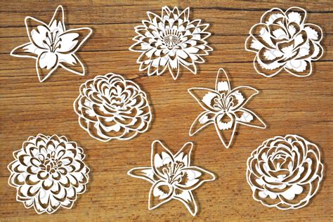 Flowers and Stencil SVG files for Silhouette and Cricut. (367090) | Cut