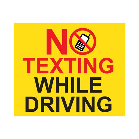 No Texting While Driving Pavement Sign Stop