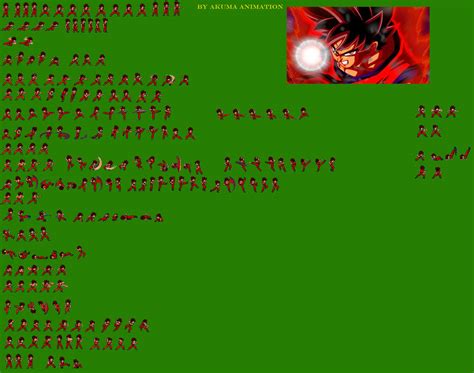 Goku Mastered Kaioken Jus Sprite Sheet By Akuma Animation098 On Deviantart