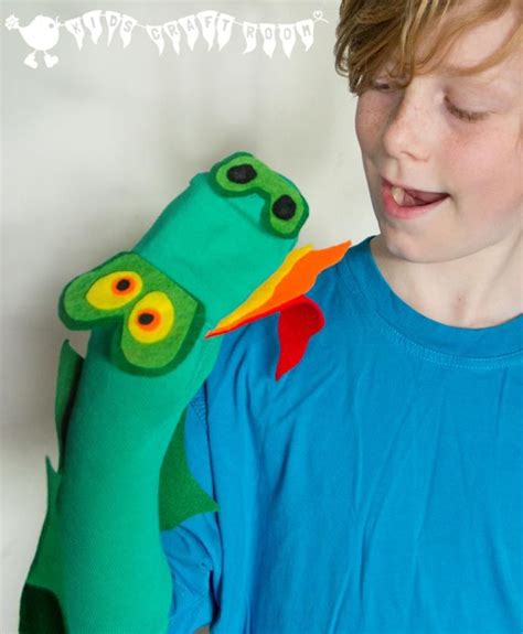 Make An Easy No Sew Dragon Sock Puppet Great For Imaginative Play