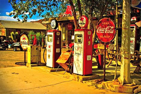Route 66 Gas Station Abstract Graphy Vintage And Retro Road Hd