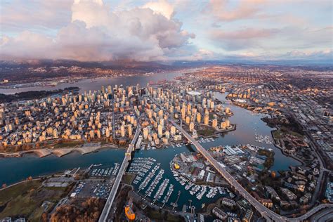 Downtown Vancouver Sunset Skyline Aerial Toby Harriman