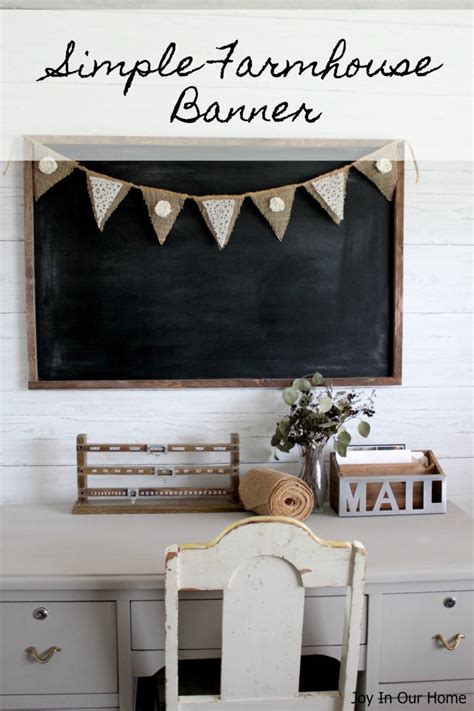 Simple Farmhouse Burlap And Lace Banner Joy In Our Home