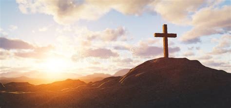Cross On Top Of Mountain Stock Image Image Of Paradiso 3194161