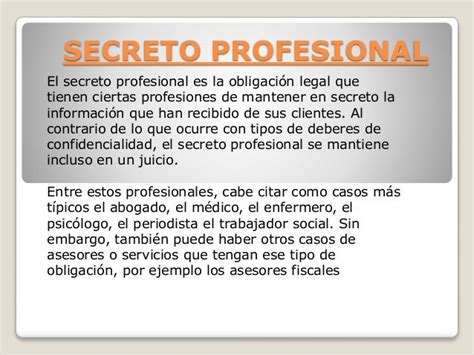 Diapositiva Secreto Profesional