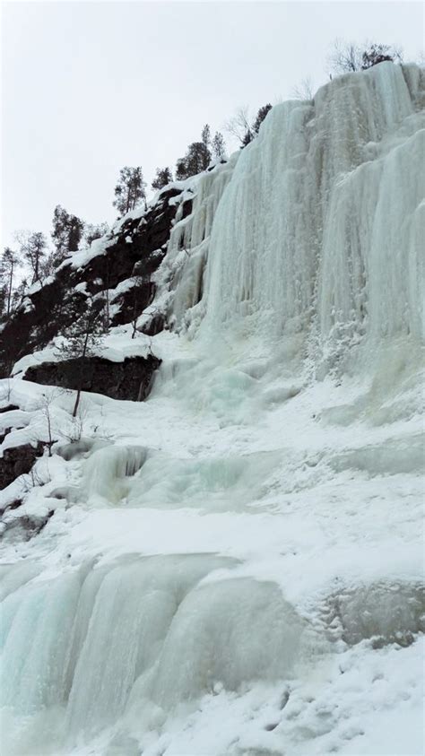 Hiking In The Korouoma Nature Reserve To The Frozen Waterfalls Finland