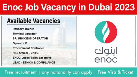 Enoc Job Vacancy In Dubai 2023 Workers Are Urgently Needed