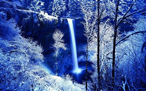 49 Winter Waterfall Desktop Wallpaper