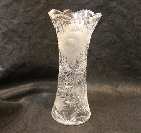 Bargain John S Antiques Brilliant Period Cut Glass Vase Signed Hawkes 14 Tall Bargain John
