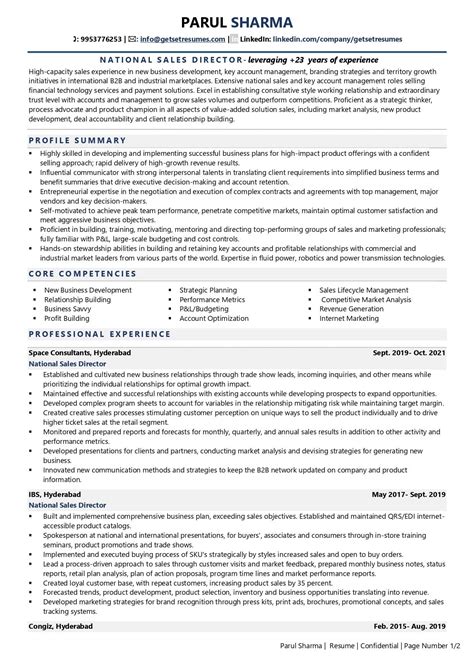 National Sales Director Resume Examples And Template With Job Winning Tips