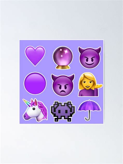 Aesthetic Purple Emoji Sticker Pack Poster For Sale By Orlaigh556x