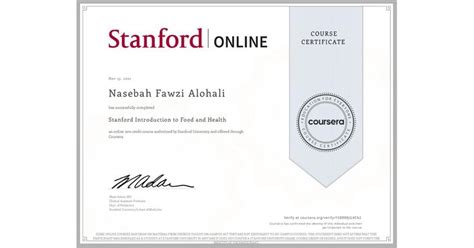This Certificate Verifies My Successful Completion Of Stanford