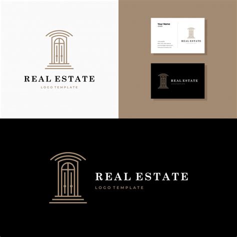 Simple Iconic Real Estate Logo Design Premium Vector