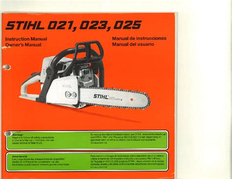Buy stihl 023 in chainsaws and get the best deals at the lowest prices on ebay! STIHL MS 021 023 025 Chainsaw Owners Manual