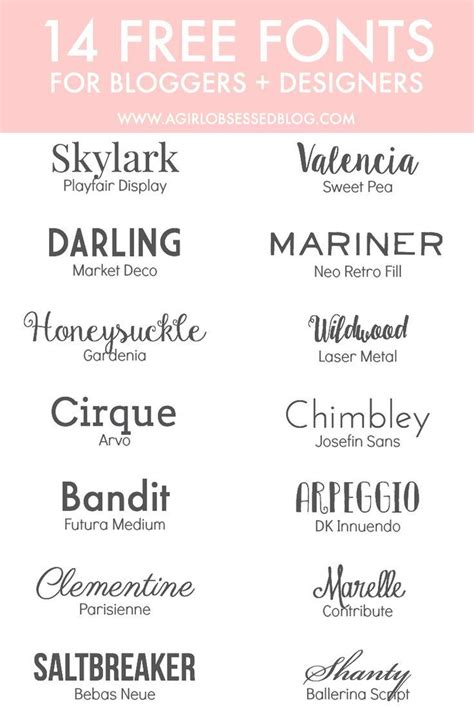 14 Free Fonts For Bloggers Designers A Girl Obsessed Lettering